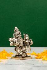 Brass Silver-Coated Superfine Lord Narsingh Idol- 2.35 Inches - Image 4