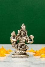 Brass Silver-Coated Superfine Lord Narsingh Idol- 2.35 Inches - Image 3