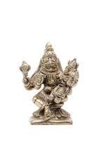 Brass Silver-Coated Superfine Lord Narsingh Idol- 2.75 Inches - Image 8