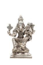Brass Silver-Coated Superfine Lord Narsingh Idol- 4.35 Inches - Image 8