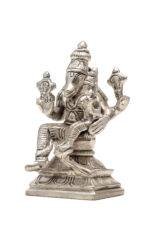 Brass Silver-Coated Superfine Lord Narsingh Idol- 4.35 Inches - Image 7