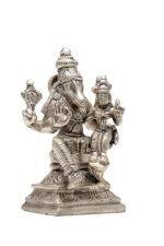 Brass Silver-Coated Superfine Lord Narsingh Idol- 4.35 Inches - Image 6