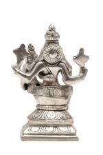 Brass Silver-Coated Superfine Lord Narsingh Idol- 4.35 Inches - Image 5