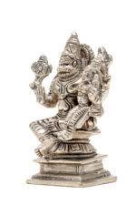 Brass Silver-Coated Superfine Lord Narsingh Idol- 4.35 Inches - Image 7