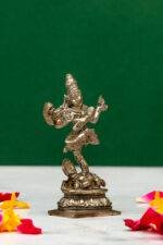 Brass Silver-Coated Superfine Nataraj Idol Miniature - 2.75 Inches - Image 2