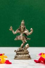 Brass Silver-Coated Superfine Nataraj Idol Miniature - 2.75 Inches - Image 7