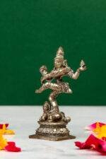 Brass Silver-Coated Superfine Nataraj Idol Miniature - 2.75 Inches - Image 8