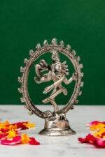Brass Silver-Coated Superfine Nataraj Idol - 4 Inches - Image 8
