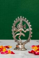 Brass Silver-Coated Superfine Nataraj Idol - 4 Inches - Image 2
