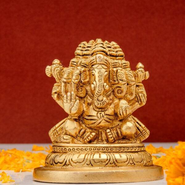 brass Punchmukhi Ganesh