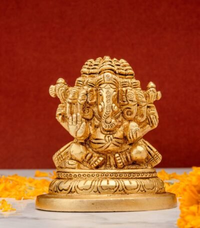 brass Punchmukhi Ganesh