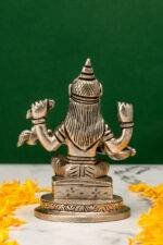 Brass Silver Coated Superfine Saraswati Idol - 4 Inch - Image 3