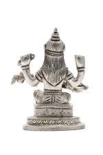 Brass Silver Coated Superfine Saraswati Idol - 4 Inch - Image 5