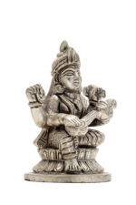 Brass Silver Coated Superfine Saraswati Idol - 4.35 Inch - Image 5