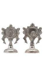 Brass Silver Coated Superfine Shank Chakra - 4.35 Inch - Image 8