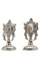 Brass Silver Coated Superfine Shank Chakra - 4.35 Inch - Image 7