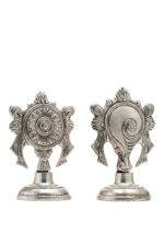 Brass Silver Coated Superfine Shank Chakra - 4.35 Inch - Image 6