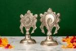Brass Silver Coated Superfine Shank Chakra - 4.35 Inch - Image 2