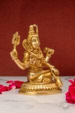 Superfine Brass Sitting Shiva Idol - Aashirwaad Mudra - 5 Inch - Image 5
