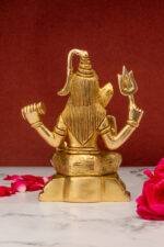 Superfine Brass Sitting Shiva Idol - Aashirwaad Mudra - 5 Inch - Image 4