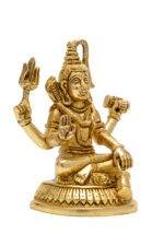 Superfine Brass Sitting Shiva Idol - Aashirwaad Mudra - 5 Inch - Image 2