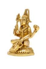 Superfine Brass Sitting Shiva Idol - Aashirwaad Mudra - 5 Inch - Image 8