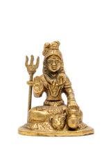 Brass Sitting Shiva Idol - Antique Finish - 3 Inch - Image 4