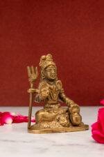 Brass Sitting Shiva Idol - Antique Finish - 3 Inch - Image 6