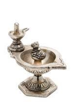 Brass Silver Coated Superfine Shivling Diya with Nandi – 4.35 Inch - Image 6