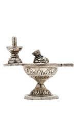 Brass Silver Coated Superfine Shivling Diya with Nandi – 4.35 Inch - Image 5
