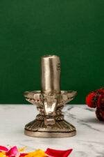 Brass Silver Coated Superfine Shivling – 3.5 Inch - Image 4