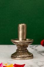 Brass Silver Coated Superfine Shivling – 3.5 Inch - Image 3