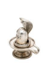 Brass Silver Coated Superfine Shivling with Sheshnag – 6.3 Inch - Image 10