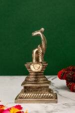 Brass Silver Coated Superfine Shivling with Sheshnag – 4.75 Inch - Image 4