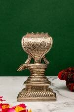 Brass Silver Coated Superfine Shivling with Sheshnag – 4.75 Inch - Image 3