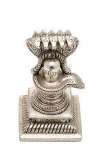 Brass Silver Coated Superfine Shivling with Sheshnag – 4.75 Inch - Image 6