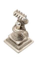 Brass Silver Coated Superfine Shivling with Sheshnag – 4.75 Inch - Image 5