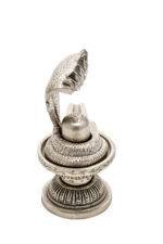 Brass Silver Coated Superfine Shivling with Sheshnag – 4.75 Inch - Image 5