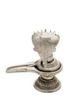 Brass Silver Coated Superfine Shivling with Sheshnag – 4.75 Inch - Image 9
