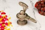 Brass Silver Coated Superfine Shivling with Sheshnag – 4.75 Inch - Image 2
