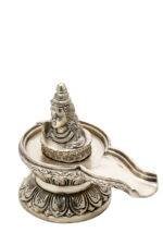 Brass Silver Coated Superfine Shivling with Shiva Carved – 5.5 Inch - Image 10