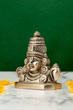 Brass Silver-Coated Superfine Tirupati Balaji Idol Face - 2.75 Inches - Image 2