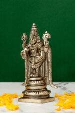 Brass Silver-Coated Superfine Tirupati Balaji Idol- 4.75 Inches - Image 2