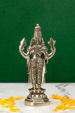 Brass Silver-Coated Superfine Tirupati Balaji Idol- 5.5 Inches - Image 3