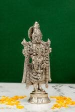 Brass Silver-Coated Superfine Tirupati Balaji Idol- 7 Inches - Image 4