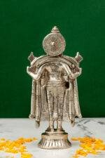 Brass Silver-Coated Superfine Tirupati Balaji Idol- 7 Inches - Image 3