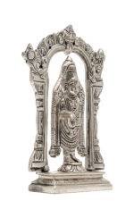 Brass Silver-Coated Superfine Tirupati Balaji Idol- With Frame - 8 Inches - Image 6