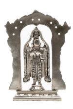 Brass Silver-Coated Superfine Tirupati Balaji Idol- With Frame - 8 Inches - Image 5