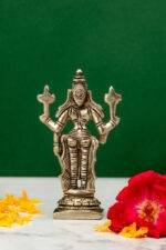 Brass Silver-Coated Superfine Standing Lord Vishnu Idol- 4.35 Inches - Image 3