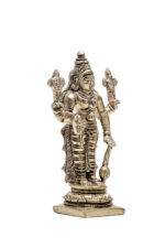 Brass Silver-Coated Superfine Standing Lord Vishnu Idol- 4.35 Inches - Image 6